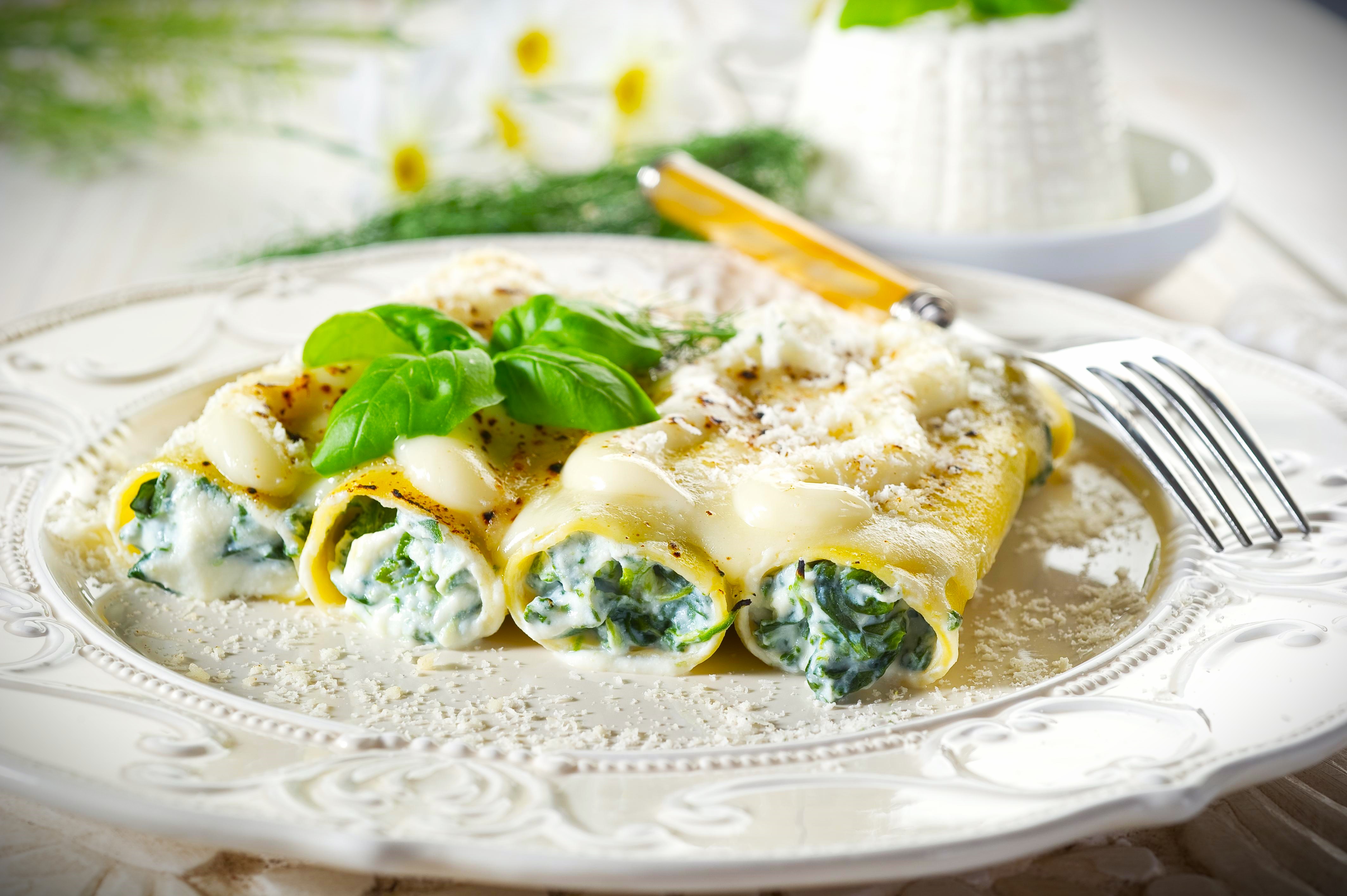 Ricotta and Spinach Cannelloni, parmesan, Butter & Sage